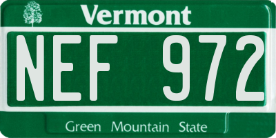 VT license plate NEF972