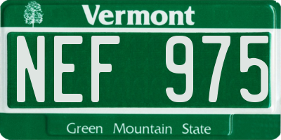 VT license plate NEF975