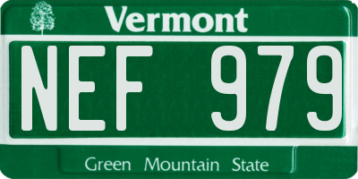 VT license plate NEF979