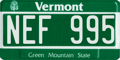 VT license plate NEF995