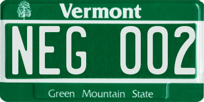 VT license plate NEG002
