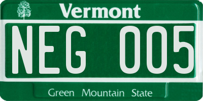 VT license plate NEG005