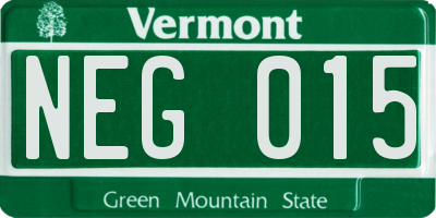 VT license plate NEG015