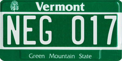 VT license plate NEG017