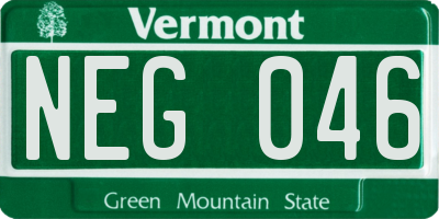 VT license plate NEG046