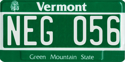 VT license plate NEG056
