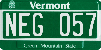 VT license plate NEG057