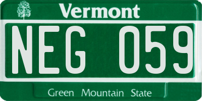VT license plate NEG059