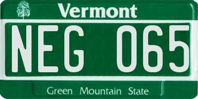 VT license plate NEG065