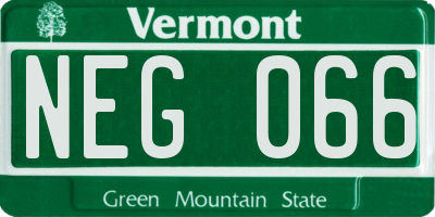 VT license plate NEG066