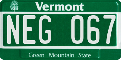 VT license plate NEG067