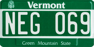 VT license plate NEG069