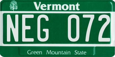 VT license plate NEG072