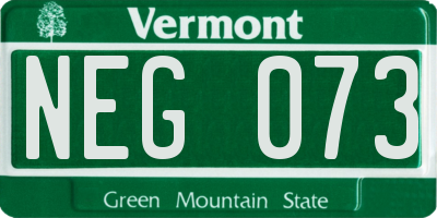 VT license plate NEG073