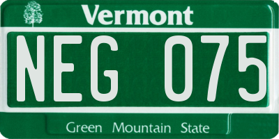 VT license plate NEG075