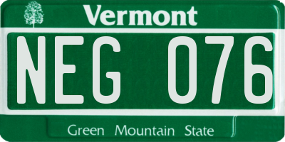 VT license plate NEG076