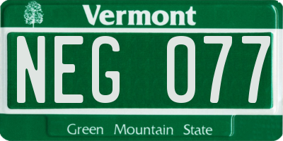 VT license plate NEG077