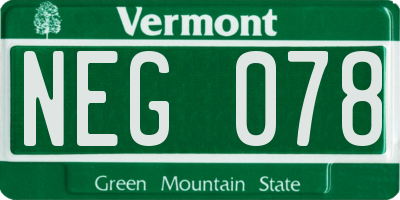 VT license plate NEG078