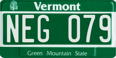 VT license plate NEG079