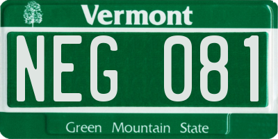 VT license plate NEG081