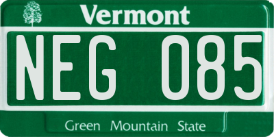 VT license plate NEG085