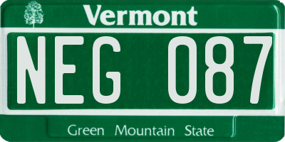 VT license plate NEG087