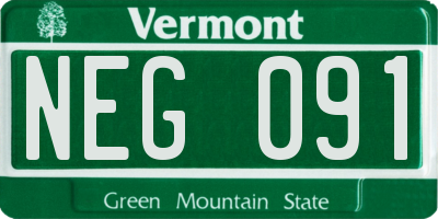 VT license plate NEG091