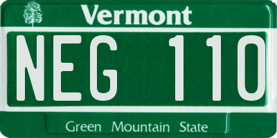 VT license plate NEG110