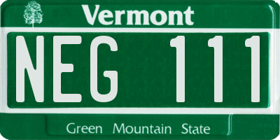 VT license plate NEG111