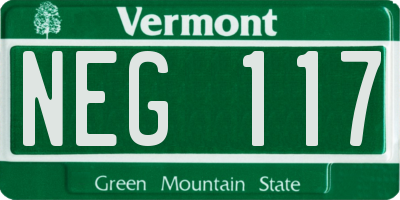 VT license plate NEG117