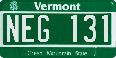 VT license plate NEG131