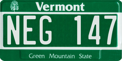 VT license plate NEG147