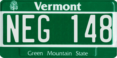 VT license plate NEG148