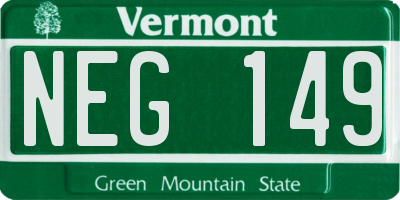 VT license plate NEG149