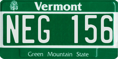 VT license plate NEG156