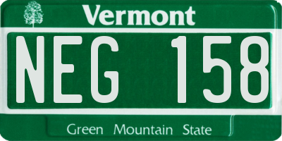 VT license plate NEG158