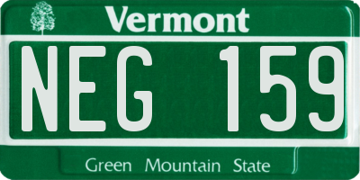 VT license plate NEG159