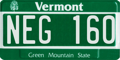 VT license plate NEG160