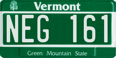 VT license plate NEG161