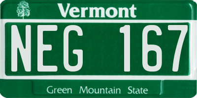 VT license plate NEG167