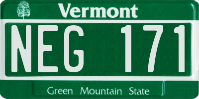 VT license plate NEG171