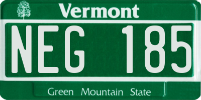 VT license plate NEG185