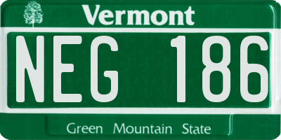 VT license plate NEG186