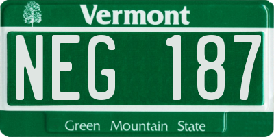 VT license plate NEG187