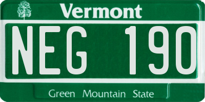 VT license plate NEG190