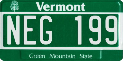 VT license plate NEG199