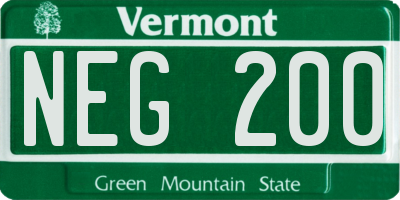 VT license plate NEG200