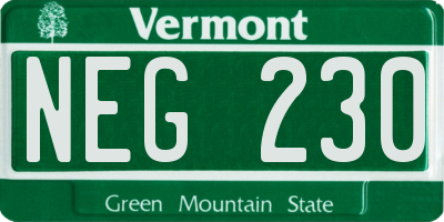 VT license plate NEG230