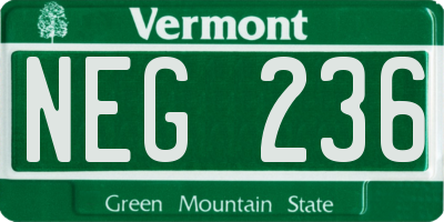 VT license plate NEG236