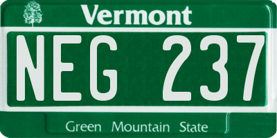 VT license plate NEG237